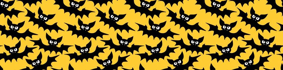 Flying bats seamless pattern. Cute Spooky vector Illustration. Halloween back Illustrazione stock