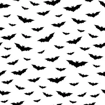 Flying bats seamless pattern Stock Illustration