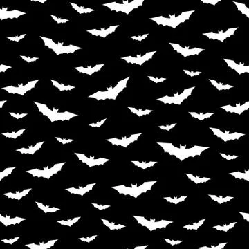 Flying bats seamless pattern Illustrazione stock