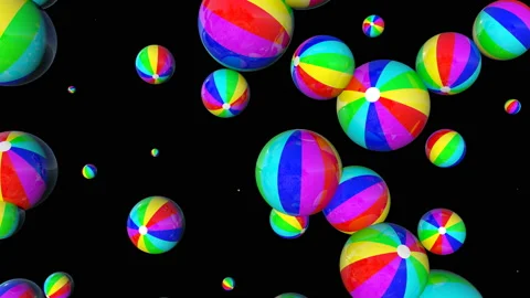 Flying beach balls Stock Footage 139107880