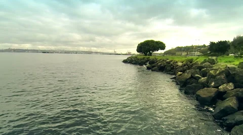 Flying on beach Stock Footage 32660127