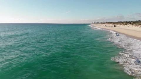 Flying up a beach Stock Footage 152916588