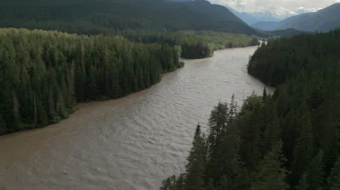 Flying up beautiful river 動画素材 23026041