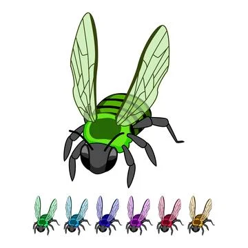 Flying bee cartoon drawing graphic Ilustração Stock