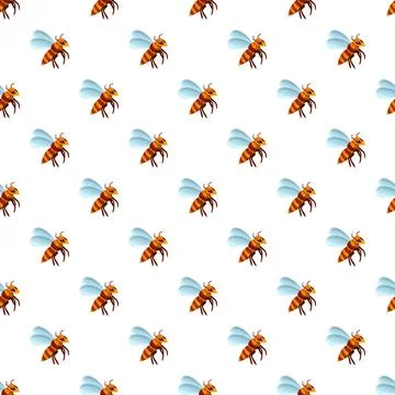Flying bee insect pattern creating seamless background design 스톡 일러스트