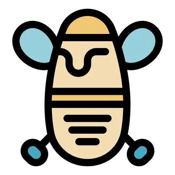 Flying bee insect pollinating crops in agriculture field icon Illustrazione stock