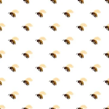 Flying bees simple seamless pattern graphic background Illustrazione stock
