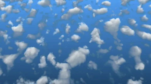 Flying Below The Clouds - CGI, alpha channel Stock Footage 606388