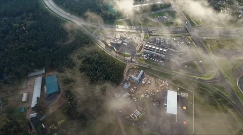 Flying Below The Clouds in the city Stock Footage 67500304