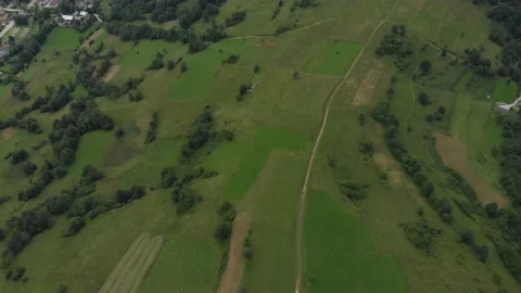 Flying in Beskid Sadecki in pass between Piwniczna and Lomnica, Poland Stock Footage 139733629