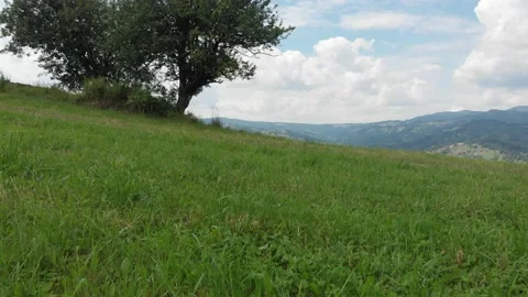 Flying in Beskid Sadecki in pass between Piwniczna and Lomnica, Poland Stock Footage 139733808