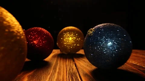 Flying between Christmas balls 2 Stock Footage 141350608