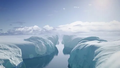 Flying Between Glaciers Stock Footage 76841676