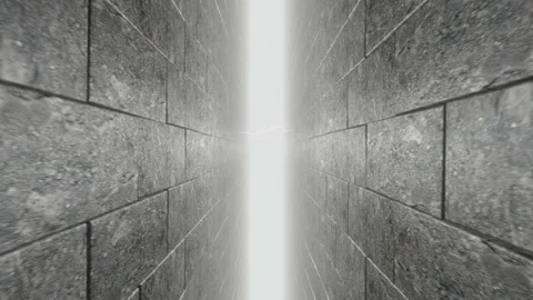Flying between granite block walls. Seamless loop Stock Footage 262946564