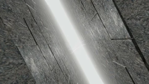 Flying between granite block walls. Seamless loop Stock Footage 264085270