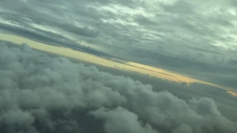 Flying Between Layers of Ethereal Clods: a Pilot’s Perspective From a Jet Stock Footage 304488994