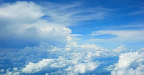 Flying between Layers of Puffy Clouds. 4k footage Stock-Footage 76149423