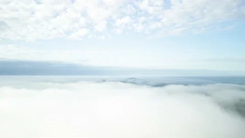 Flying between two layers of clouds. Hovering above the clouds. Stock Footage 234637132