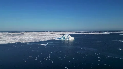 Flying to the big iceberg Stock Footage 246293538
