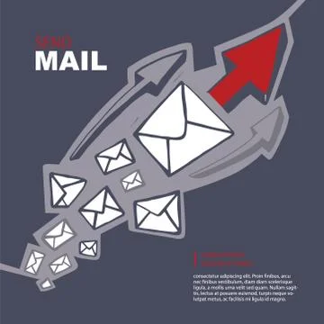 Flying of big leters Stock Illustration