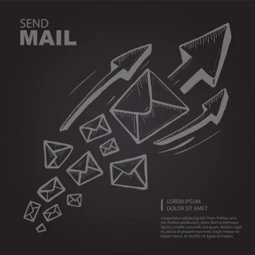 Flying of big leters Stock Illustration