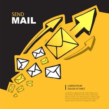 Flying of big leters Stock Illustration