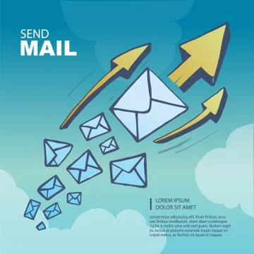 Flying of big leters Stock Illustration