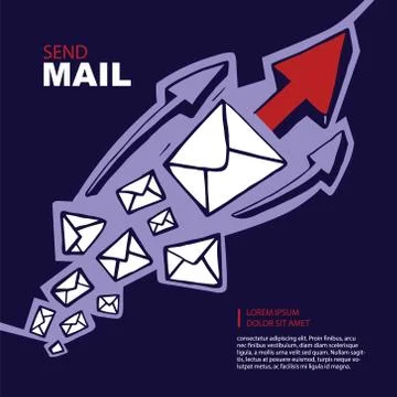 Flying of big leters Stock Illustration