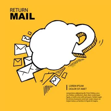 Flying of big letters Stock Illustration