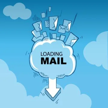 Flying of big letters Stock Illustration