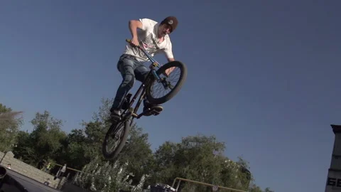 Flying on a Bike HD Stock Footage 260882693