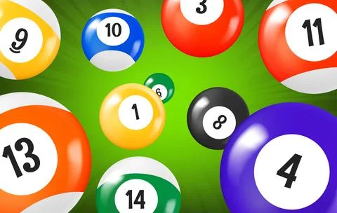 Flying billiard balls. 3d vector illustration Stock-Illustration