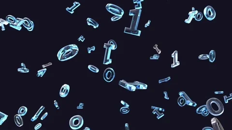 Flying binary code, seamless looping Stock Footage 252114266