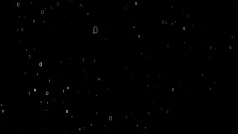 Flying binary numbers loop motion on black background Stock Footage 341833369