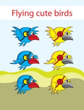 Flying bird animation Illustrazione stock