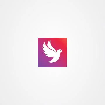 Flying bird dove icon logo vector design Stock Illustration