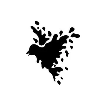 Flying Bird Ink Splash Logo Stock Illustration