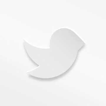 Flying bird paper styled vector icon Stock Illustration