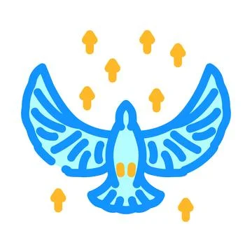 Flying bird progress color icon vector illustration イラスト素材