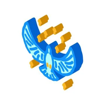 Flying bird progress isometric icon vector illustration イラスト素材