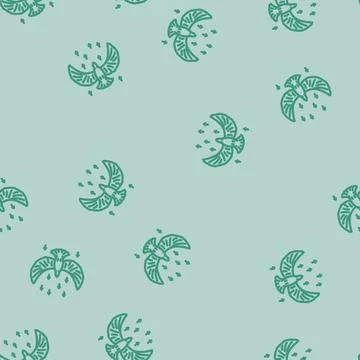 Flying bird progress line vector seamless pattern 库存插图