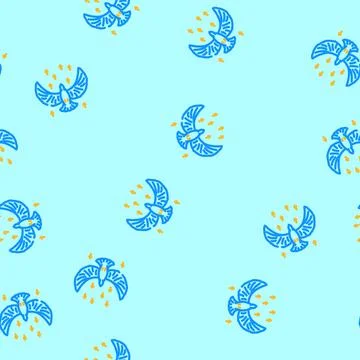 Flying bird progress vector seamless pattern Illustrazione stock