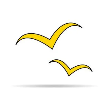 Flying bird shadow design, nature freedom flock sign, vector illustration Stock Illustration
