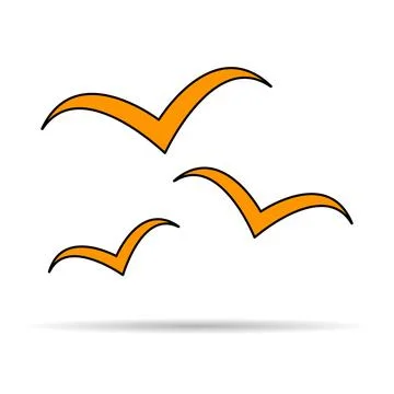 Flying bird shadow design, nature freedom flock sign, vector illustration Stock Illustration