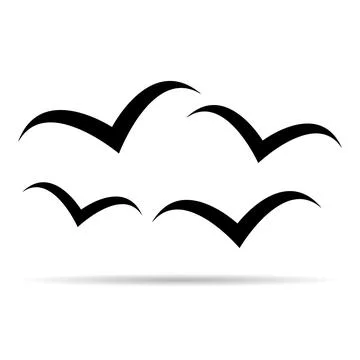 Flying bird shadow design, nature freedom flock sign, vector illustration Stock Illustration
