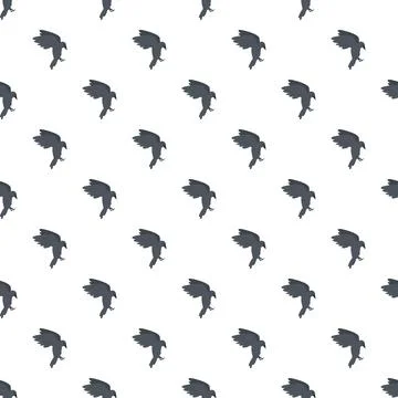 Flying bird silhouette repeat seamless pattern design Stock Illustration