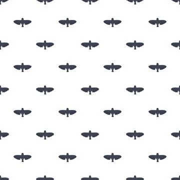 Flying bird silhouette seamless pattern on white Stockillustratie