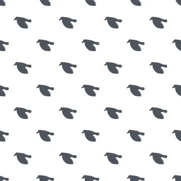Flying bird silhouette seamless repeating pattern background Stock Illustration