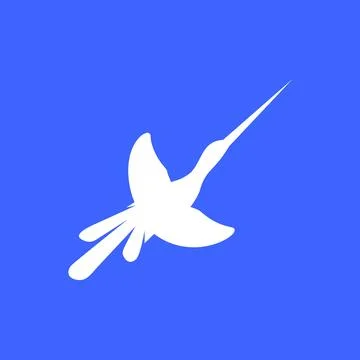 Flying bird stork long beak modern isolated colored logo design icon vector.. Stock Illustration