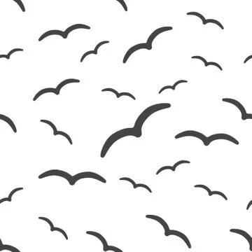 Flying birds seamless pattern background icon. Business flat vector illustrat イラスト素材